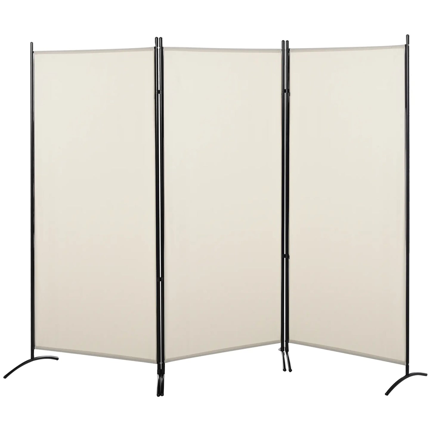 6' 3 Panel Room Divider, Double Hinged, Indoor Privacy Screen, Beige Room Dividers at Gallery Canada