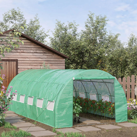 Large Walk-in Greenhouse, 20'x10'x6.6', Zippered Door, 12 Roll-up Windows, Green Tunnel Greenhouses Green at Gallery Canada