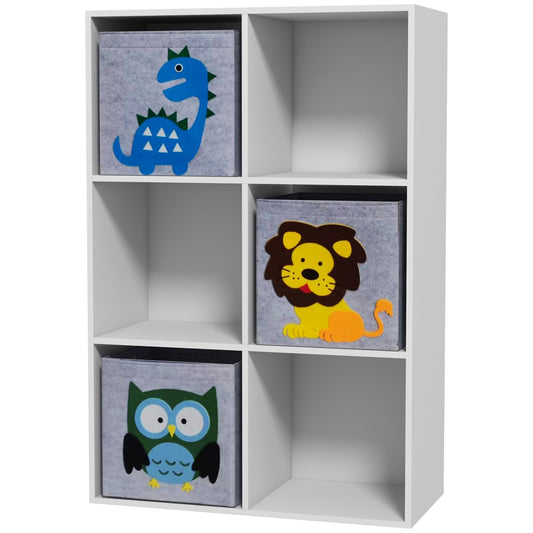 Toy Storage Organizer with 3 Nonwoven-Fabric Drawers for Children's Room, Playroom, Hallway, White at Gallery Canada