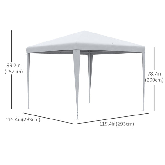 9' x 9' Portable Canopy Party Tent Gazebo Outdoor Sunshade for Weddings Parties with Dressed Legs, White - Gallery Canada