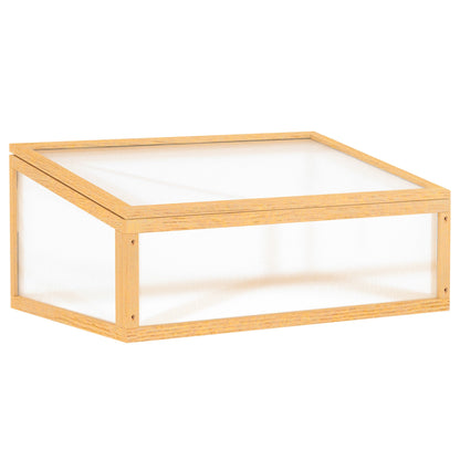 Wooden Cold Frame Greenhouse Garden Portable Raised Planter with Openable Top for Indoor, Outdoor, Flowers, Vegetables, Plants, 35.5"x23.5"x15.75", Light Brown at Gallery Canada