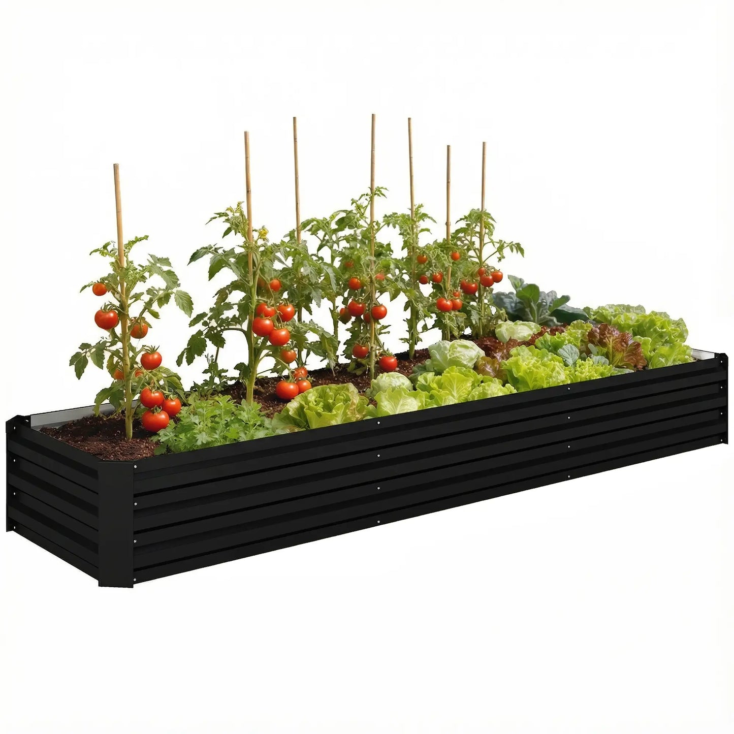 8'x2'x1' Galvanized Raised Bed, Elevated Planter Box, Black Galvanized Planter Boxes at Gallery Canada