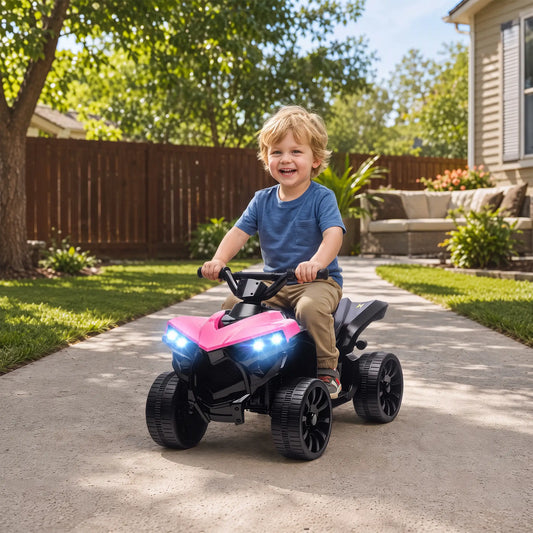 6V Kids ATV, 4 Wheeler Electric Ride on Car, Pink Electric Toy Cars Black, Pink at Gallery Canada