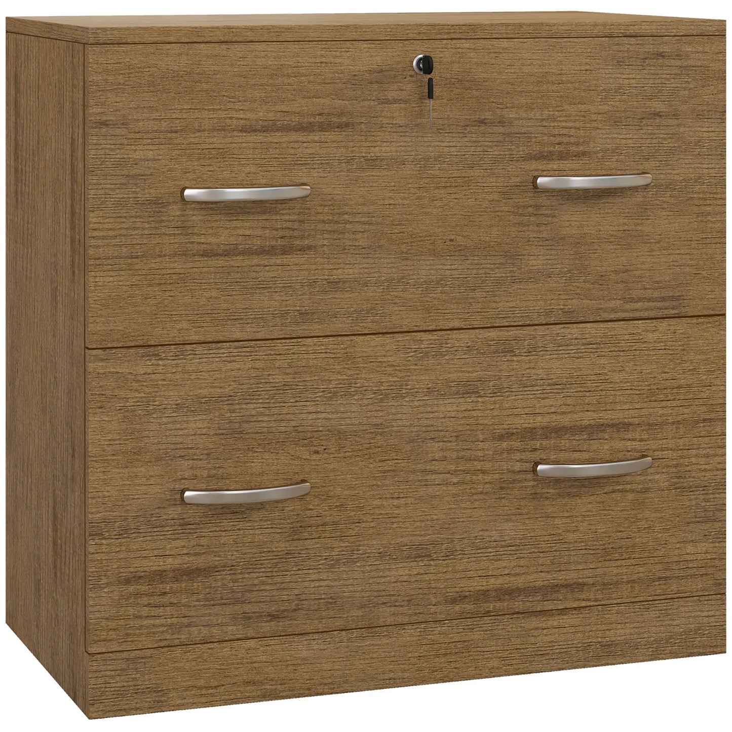 2 Drawer File Cabinet with Lock, Hanging Bar, Letter Size, Light Brown Office Cabinets & Cupboards at Gallery Canada