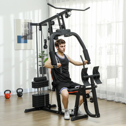 Home Gym Weights Machine, Multi Gym Lat Pulldown, Leg Workout, 99lbs Power Towers Black at Gallery Canada