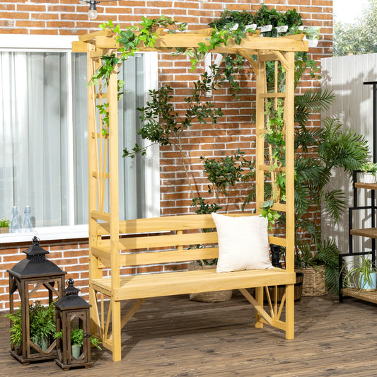 Wooden Patio Bench, Outdoor Bench for Plants, Light Brown Outdoor Benches Light Brown at Gallery Canada