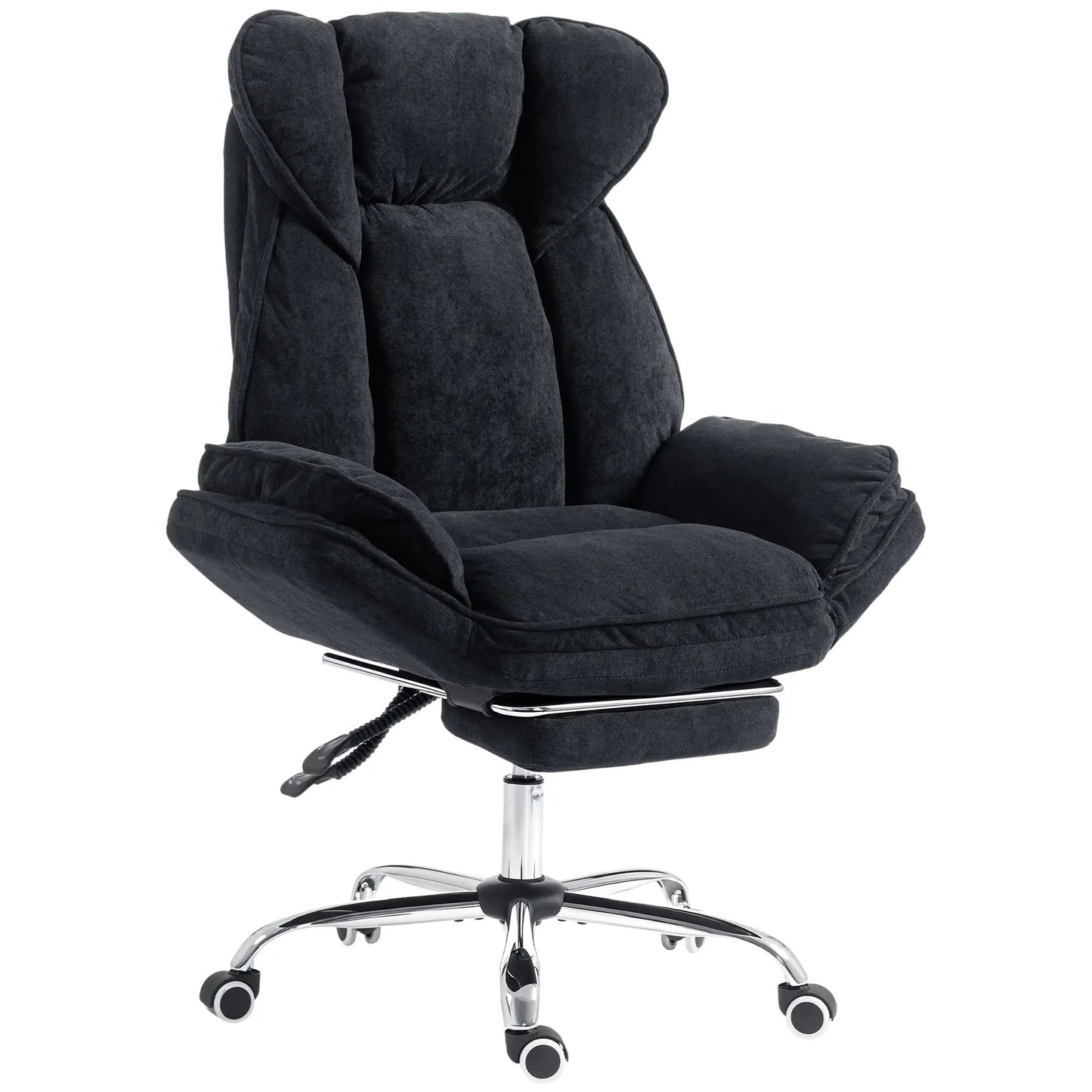 Big & Tall Office Chair, High Back, Snowflake Velvet, Black
