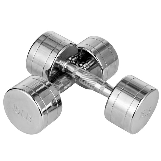 Steel Dumbbell Sets Weight Set Hand Weights with Knurled Handle, Anti-Drop &; Non-Slip Dumbbell for Home Gym Workout, 2 x 15LBS - Gallery Canada