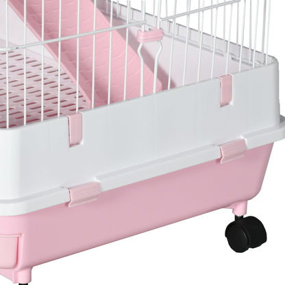 32"L 6-Level Small Animal Cage with Universal Lockable Wheels, Pink at Gallery Canada