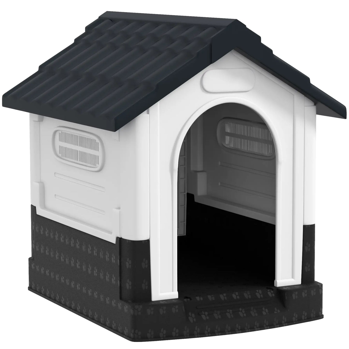Outside Dog Kennel House, Miniature Dogs, 64.5 x 57 x 66cm, Dark Grey