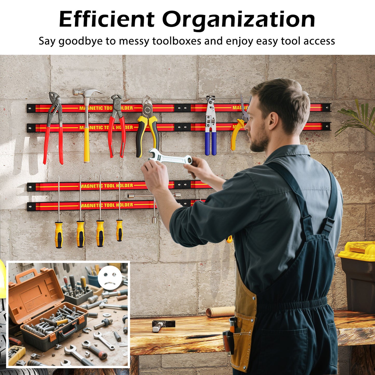 18 Inch Magnetic Tool Holder Strip with Mounting Screws, Red Garages at Gallery Canada