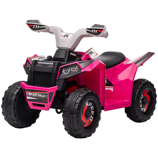 6V Quad Kids Electric Car with Wear-resistant Wheels, for Boys and Girls Aged 18-36 Months, Pink - Gallery Canada