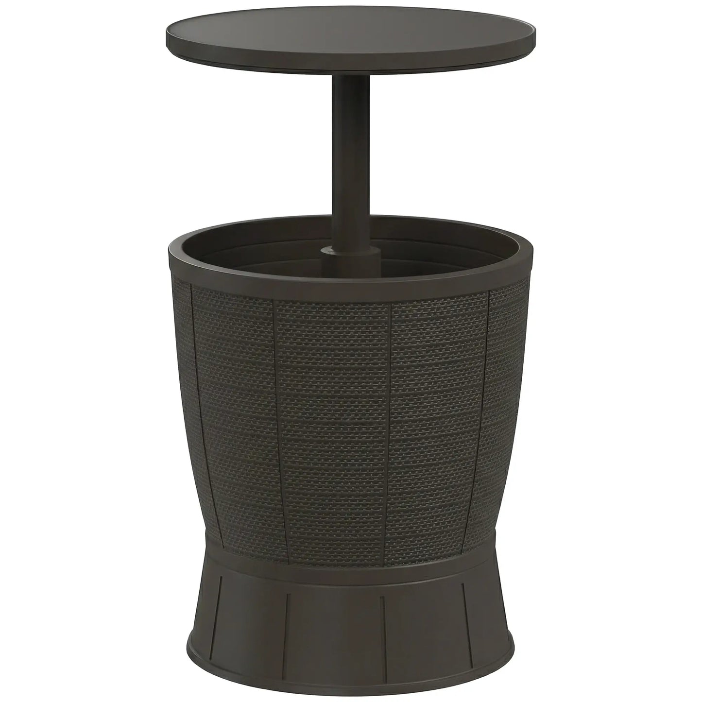 11 Gallon Patio Cooler Side Table, Height Adjustable Top, Drainage Plug, Brown Patio Side Tables at Gallery Canada