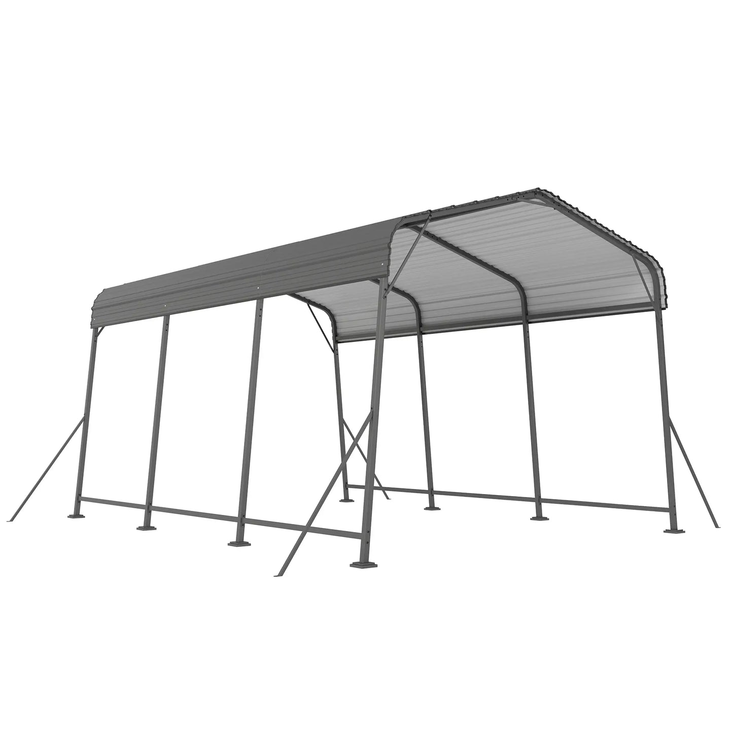11 x 15FT Metal Carport, Heavy-Duty Canopy With Reinforced Frame, Dark Grey Car Shelters at Gallery Canada