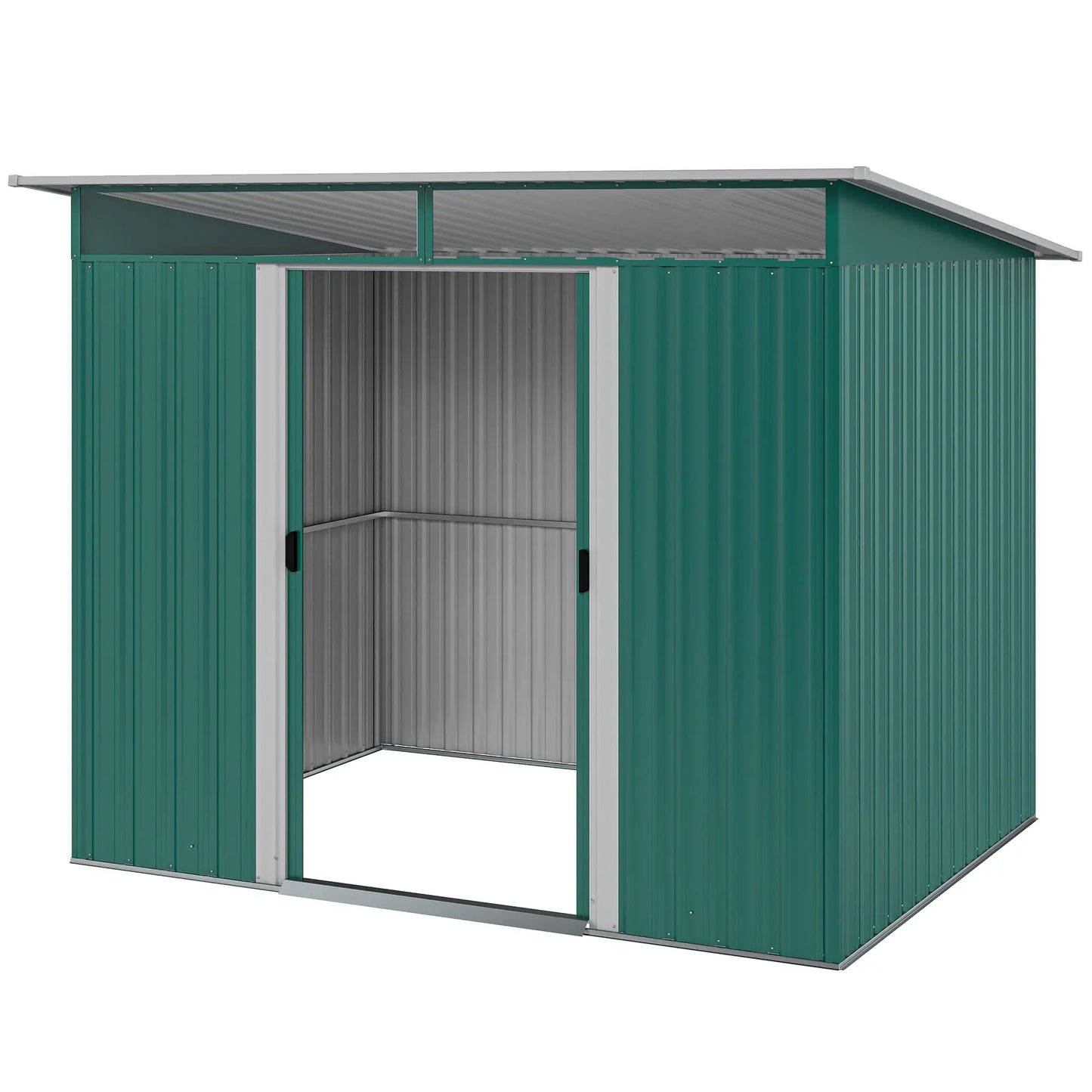 6' x 8.5' Metal Garden Shed, Outdoor Tool Storage, Dark Green