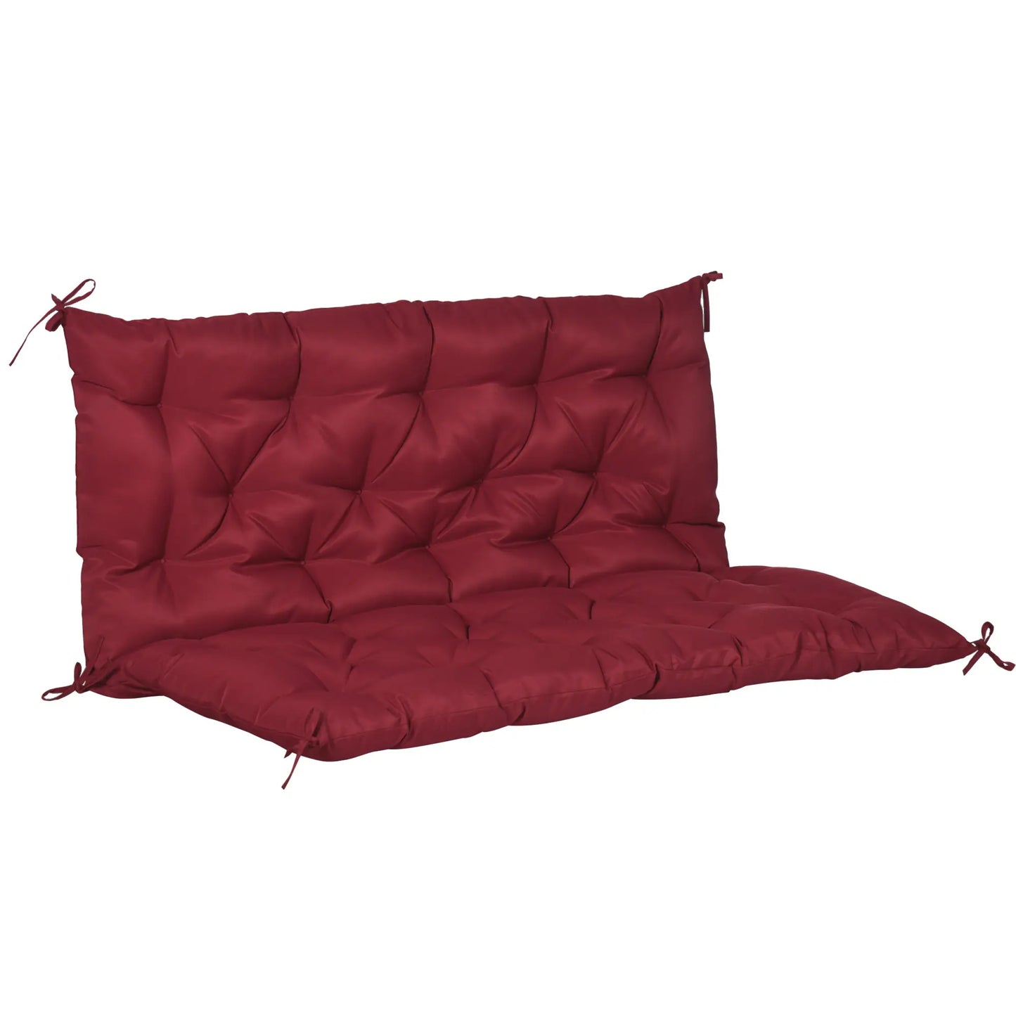 2 Seater Garden Bench Cushion, Thick Outdoor Non-Slip, 47" x 43" x 5", Wine Red Patio Chair Cushions at Gallery Canada