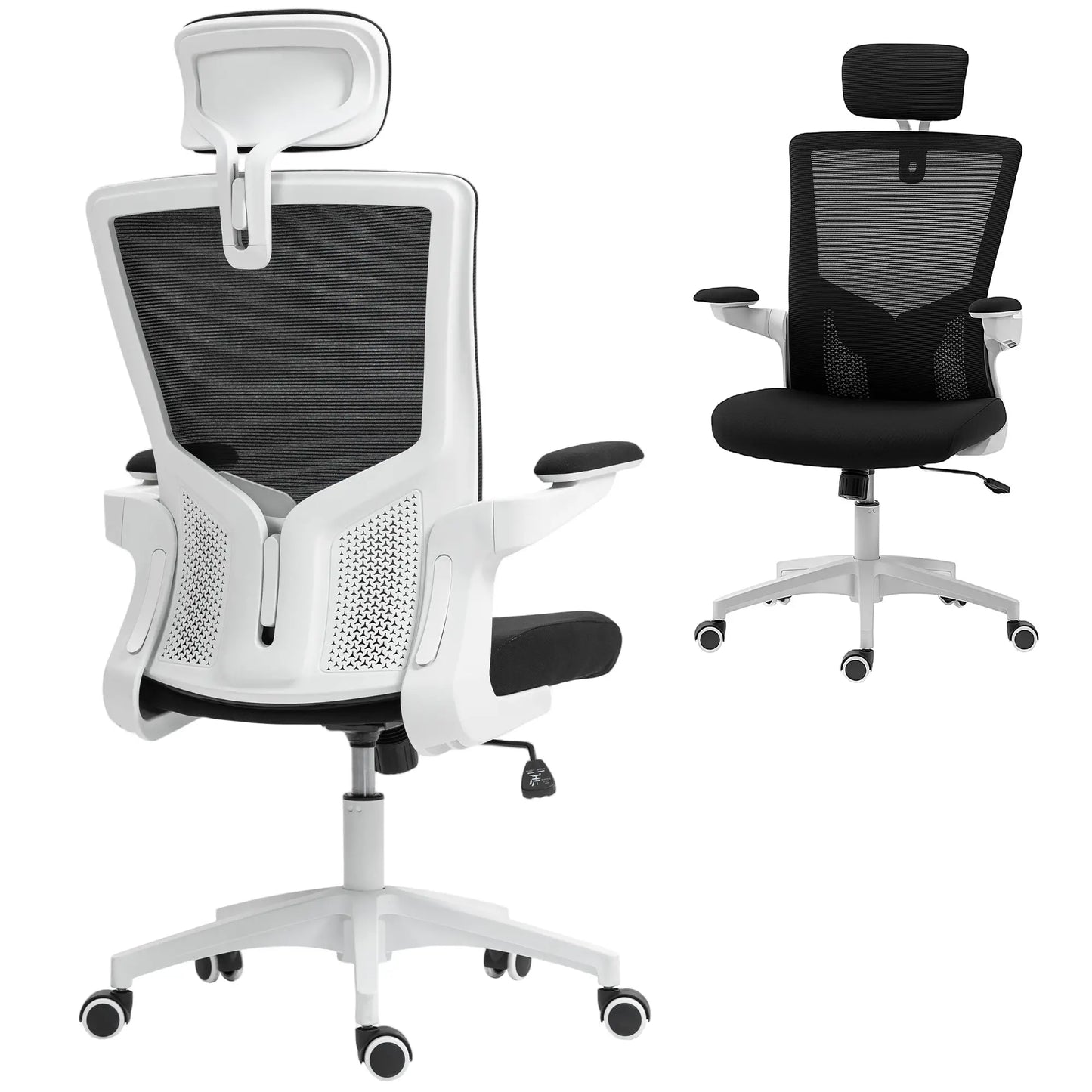 Ergonomic Office Chair, Swivel Desk Chair, Adjustable Lumbar Support, Headrest, Flip-Up Armrests, Black Task Chairs at Gallery Canada