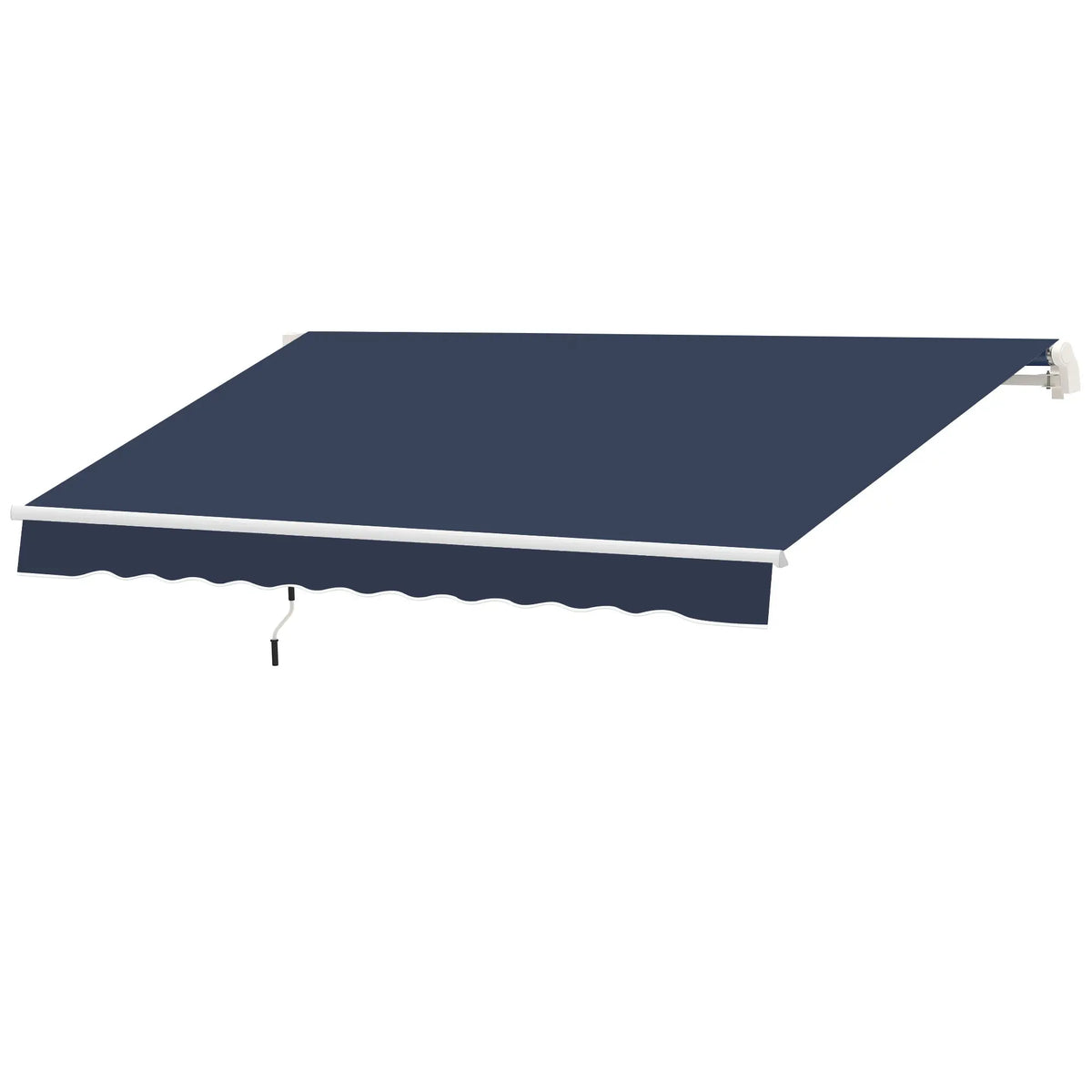 10' x 8' Retractable Awning, Sun Shade Canopy, Aluminum Frame, UV Protection, Blue Deck Awnings at Gallery Canada