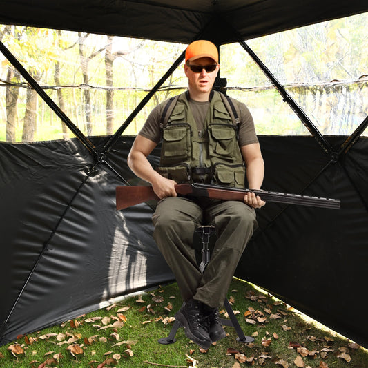 Swivel Hunting Chair Tripod Blind Stool with Detachable Backrest , Multicolor Camping Furniture Multicolor at Gallery Canada