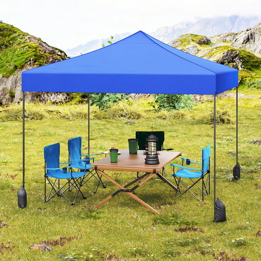 9.5 x 9.5 Feet Pop Up Canopy Tent, Adjustable Height, Blue Canopies Blue at Gallery Canada