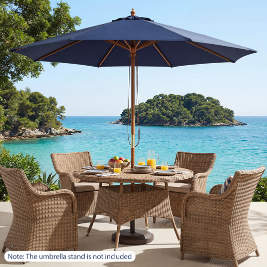9 FT Patio Umbrella, Outdoor Table Umbrella, Navy Outdoor Umbrellas Navy at Gallery Canada