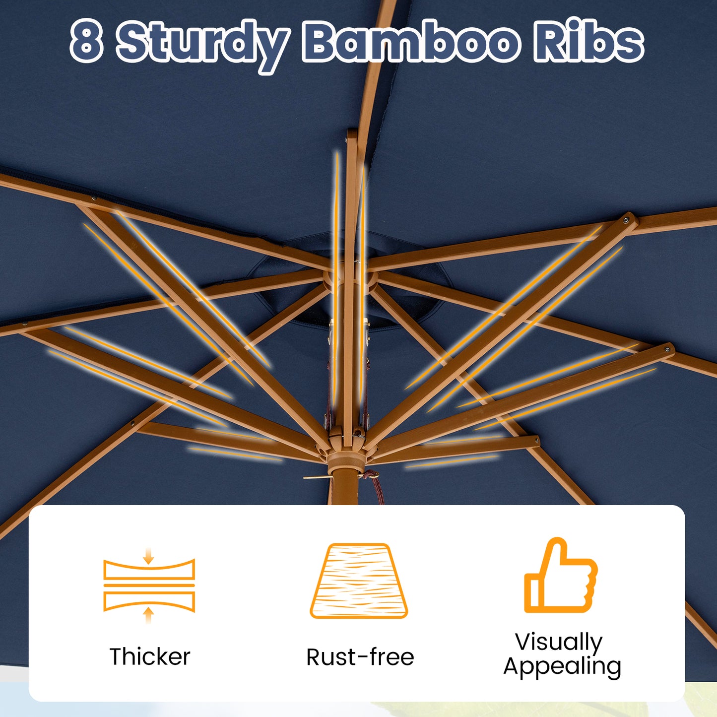 9 FT Patio Umbrella, Outdoor Table Umbrella, Navy Outdoor Umbrellas at Gallery Canada
