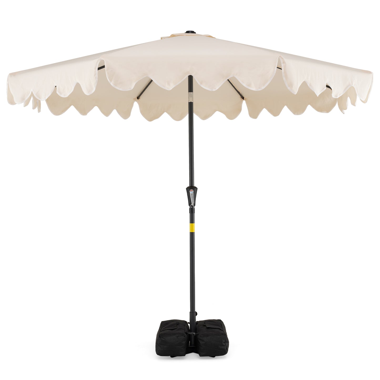 9 Feet Patio Umbrella, Weighted Base, Sandbags, Beige Outdoor Umbrellas at Gallery Canada