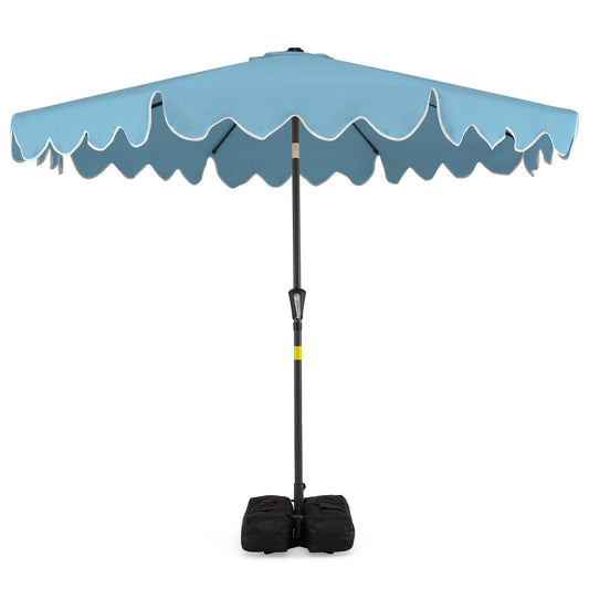 9 Feet Patio Umbrella, Weighted Base With Sandbags, Turquoise Outdoor Umbrellas Turquoise at Gallery Canada