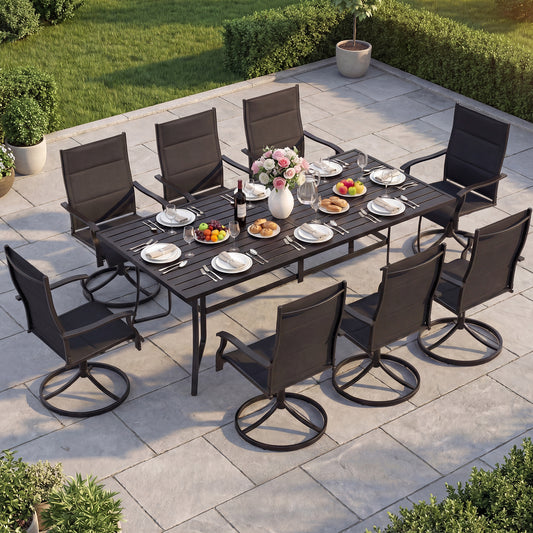 9-Piece Outdoor Dining Set For 8, Black Patio Dining Sets Black at Gallery Canada