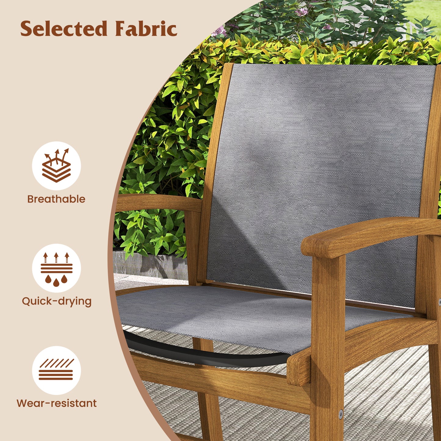 Acacia Wood Patio Dining Set, 9 Pieces, For 6-8, Gray Patio Dining Sets at Gallery Canada