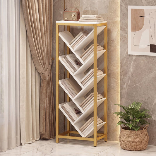 9-Tier Freestanding Bookcase, White Bookcases White at Gallery Canada