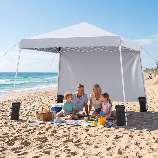 9 Ft x 9 Ft Pop Up Canopy Tent with Carry Bag, White Canopies White at Gallery Canada
