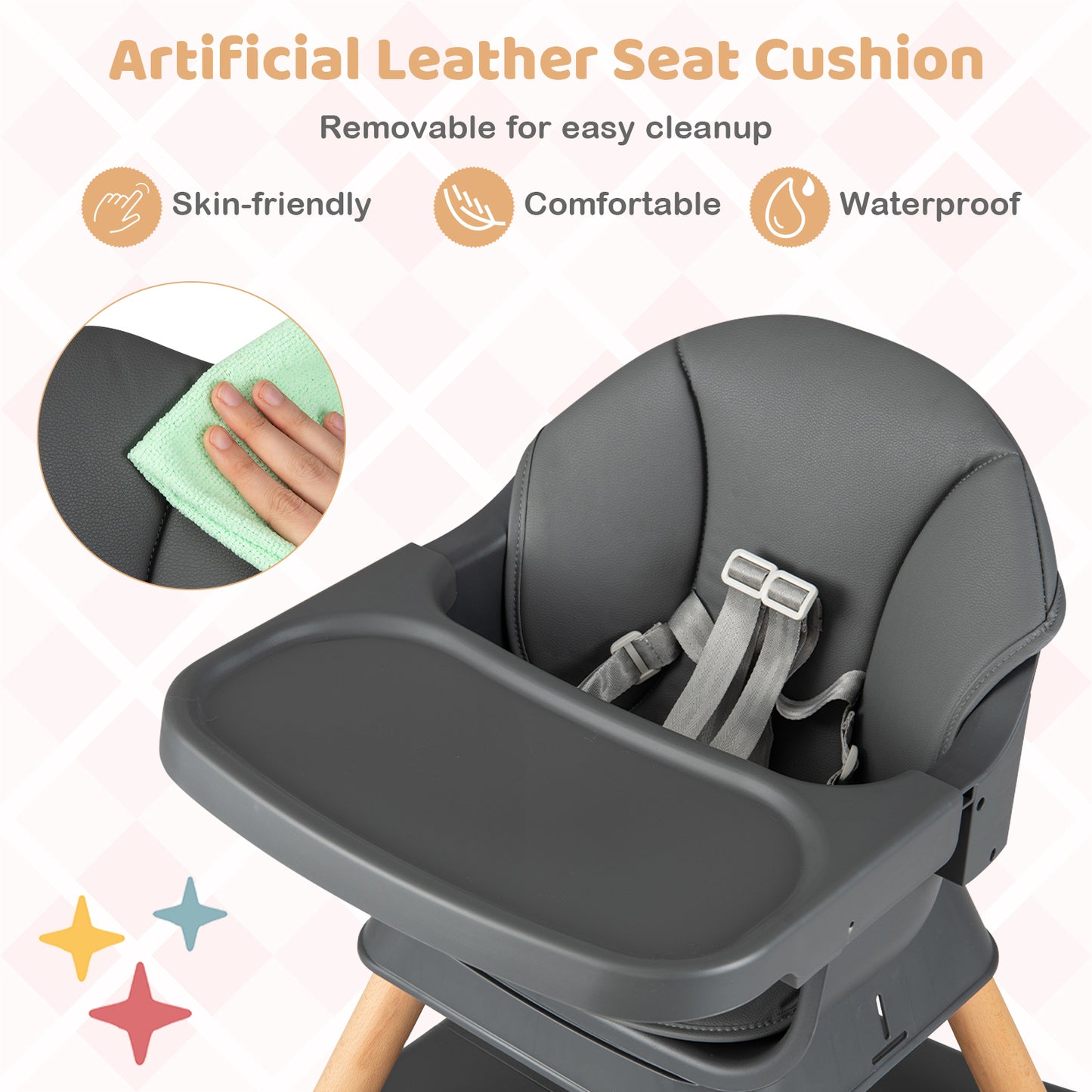 9-In-1 Convertible High Chair, Solid Wood Legs, Gray High Chairs at Gallery Canada