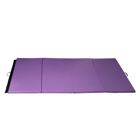 4ft x 8ft x 2inch Tri-Fold Gymnastics Tumbling Mat Exercise Mat with Carrying Handles for MMA, Martial Arts, Stretching, Core Workouts, Purple at Gallery Canada