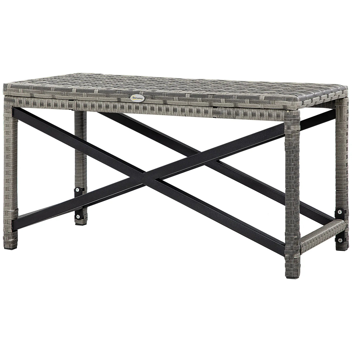 Outdoor PE Rattan End Table, Patio Balcony Side Table, Mixed Gray Patio Side Tables at Gallery Canada
