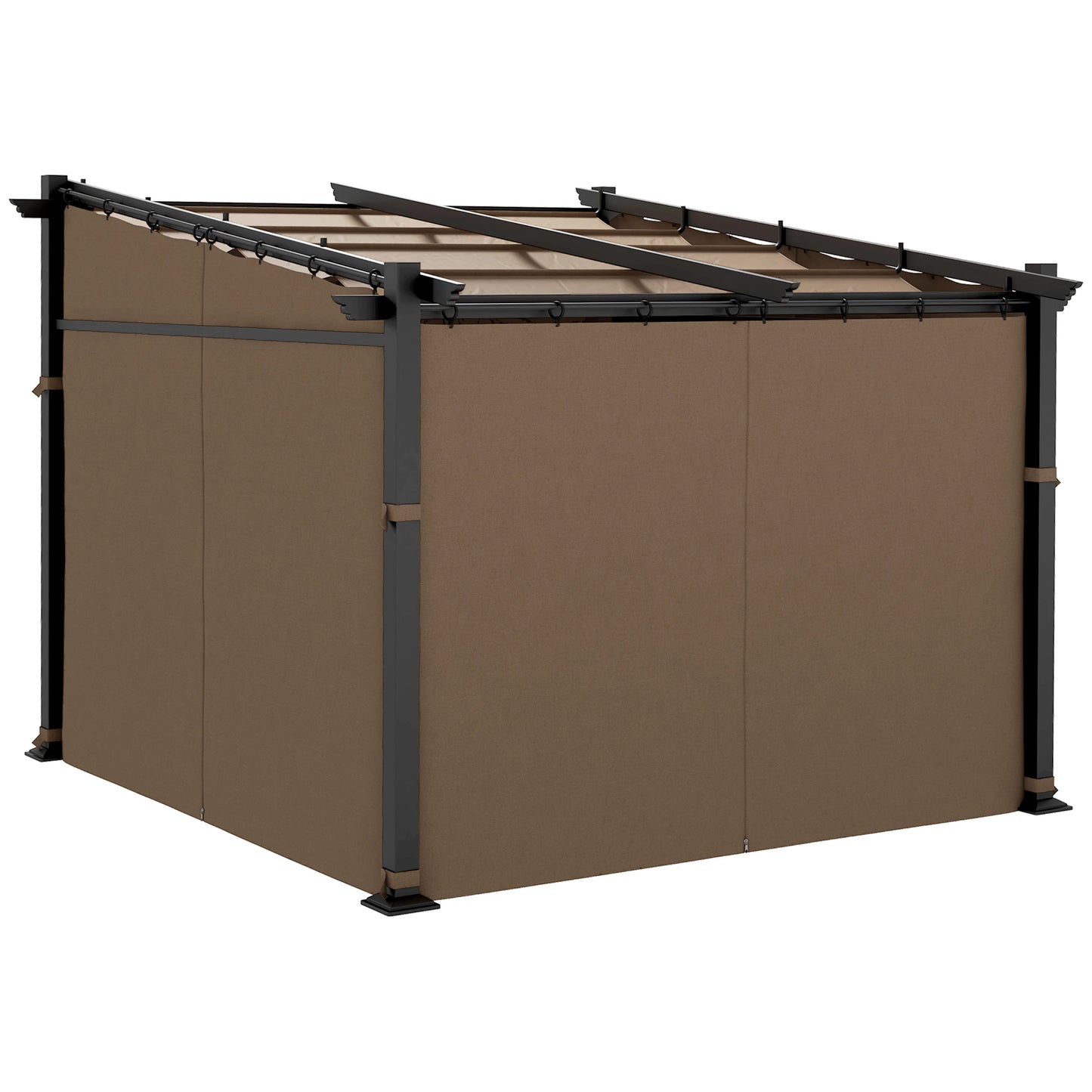 Metal Pergola, Sliding Roof Canopy, Retractable, 10' x 10', Coffee Pergolas at Gallery Canada