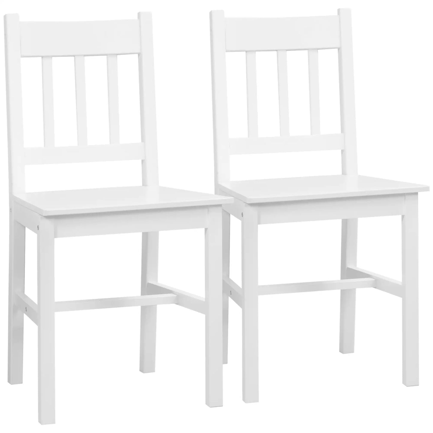 Dining Chairs Set of 2, Kitchen Chair, Pine Wood, White Bar Stools at Gallery Canada