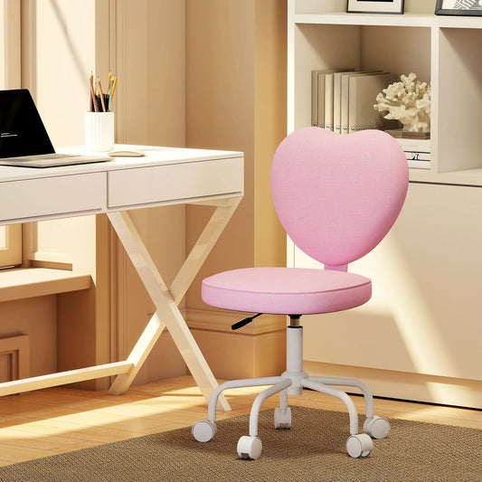 Heart Love Shaped Office Chair, Adjustable Height, Pink Task Chairs Pink at Gallery Canada
