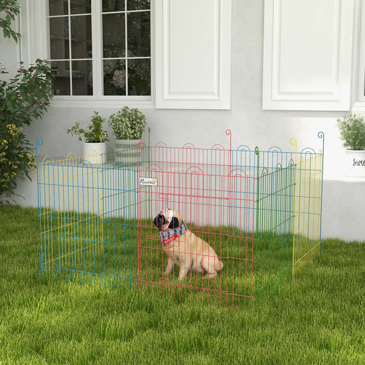 Metal Pet Playpen Portable Octagon Dog Exercise Fence Multi-colored Dog PlayPens Red, Yellow, Blue, Green at Gallery Canada