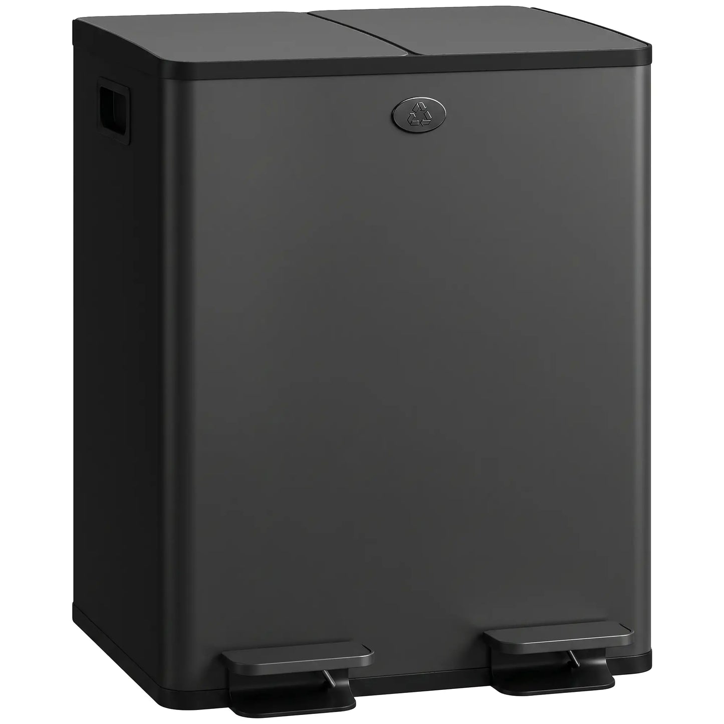 Dual Garbage Bin, Soft Close Trash Can, 2 x 20 Liter, Black Household Supplies at Gallery Canada