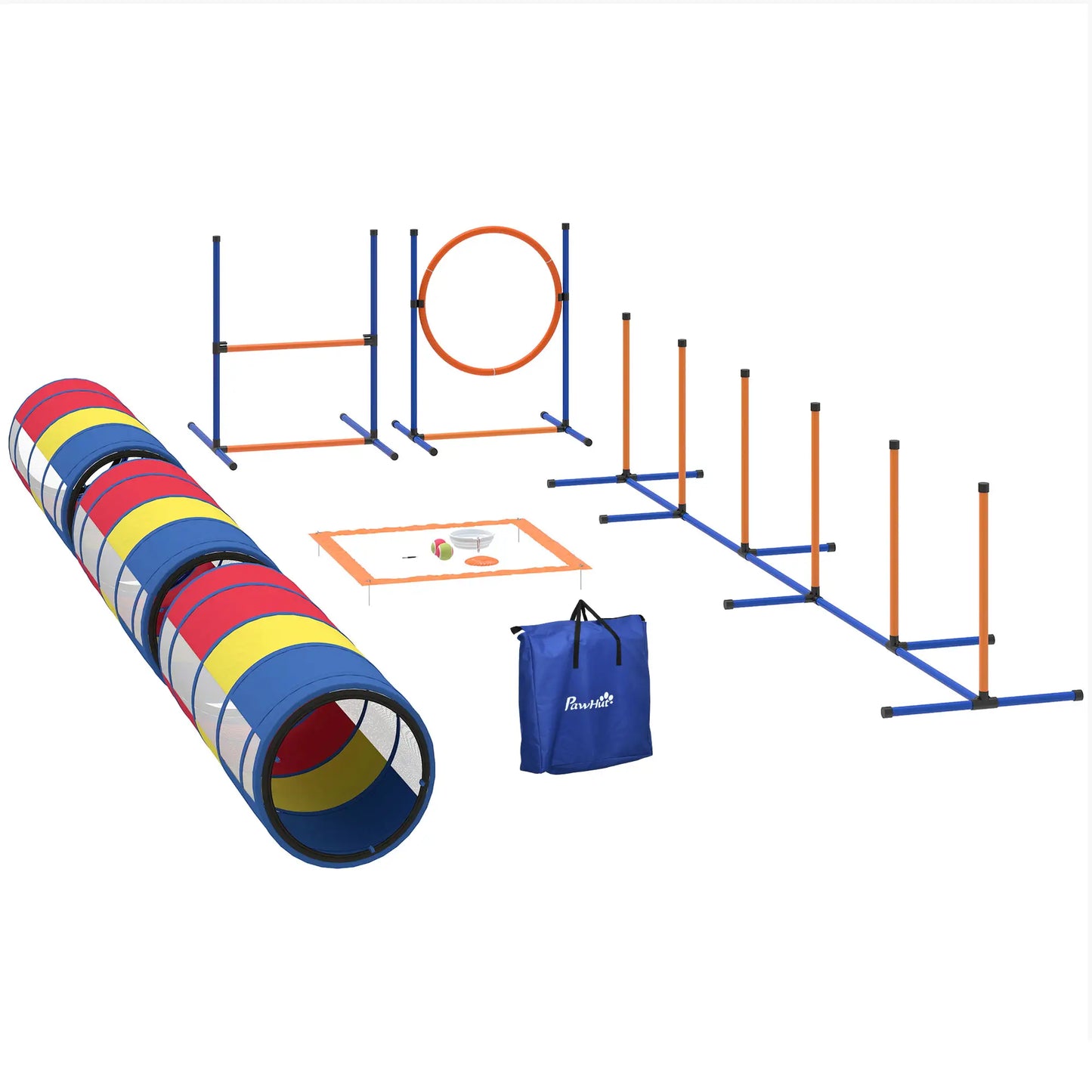 Dog Agility Training Equipment, 11-Piece Obstacle Course, Adjustable Hurdle, Ring, Tunnels, Weave Poles Dog Agility Training Equipment at Gallery Canada