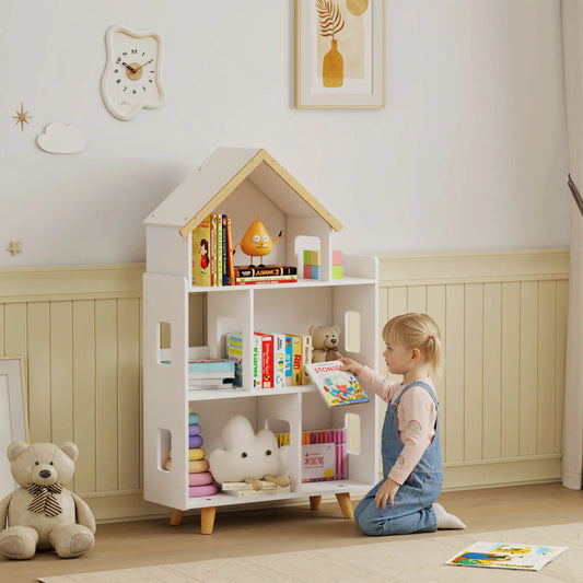 Toy Storage Organizer, 3-Tier Kids Bookshelf, White Small Bookshelves White at Gallery Canada