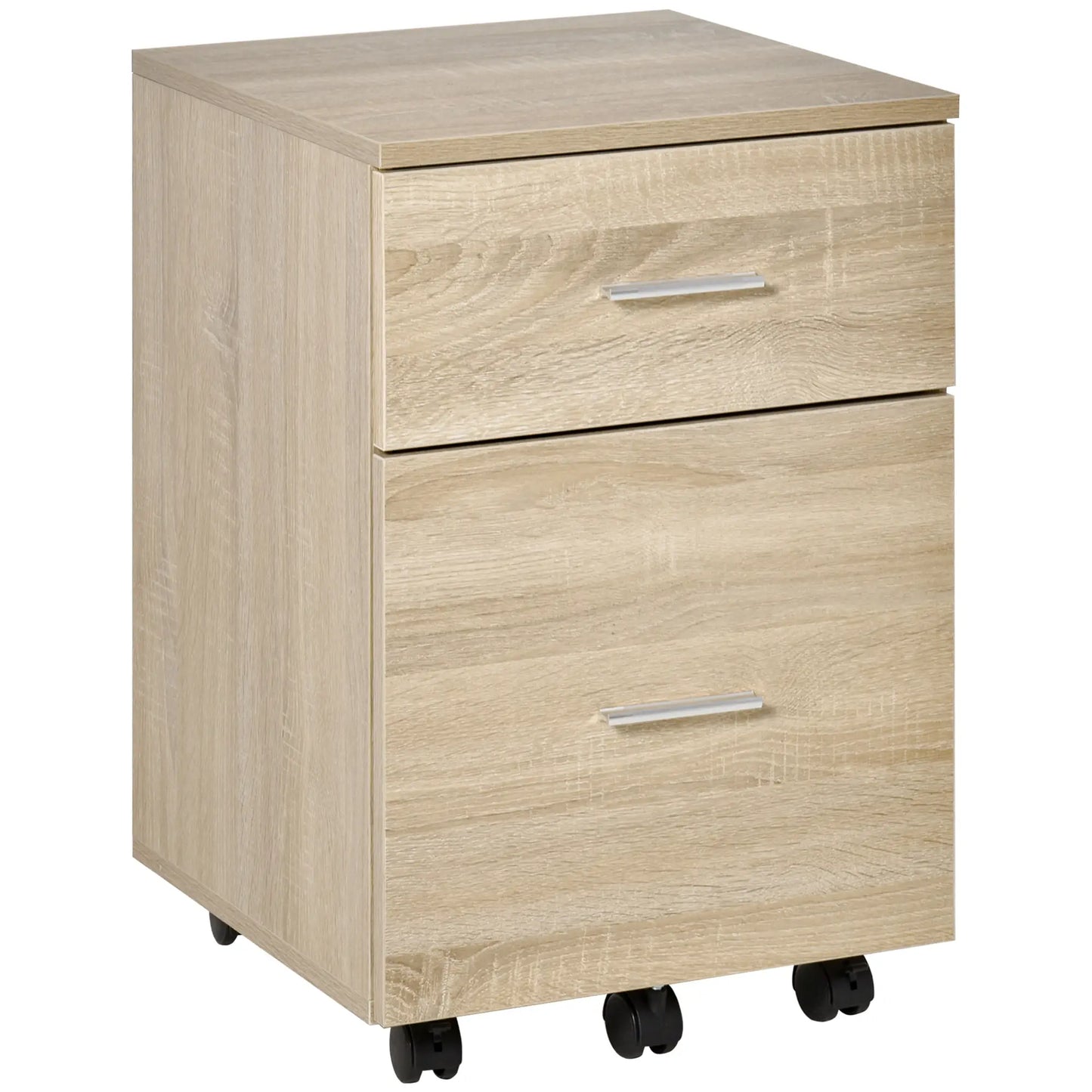 Mobile Vertical File Cabinet, 2 Drawers, Wheels, Letter or A4, Natural Office Cabinets & Cupboards at Gallery Canada
