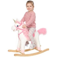 Cheval à bascule licorne, jouet à monter, sons, blanc, 3-5 ans, blanc