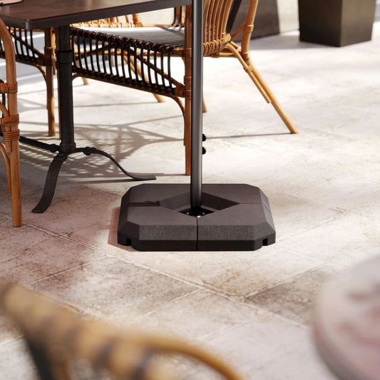 Umbrella Stand, 2" Poles, Steel Base, 4 Fillable Weights, 158lbs Sand or 132lbs Water, Black Umbrella Bases Black at Gallery Canada