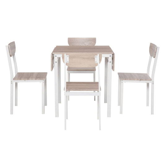 Dining Table Set for 4, Drop Leaf Kitchen Table and Chairs, Extendable Dining Room Table - Gallery Canada