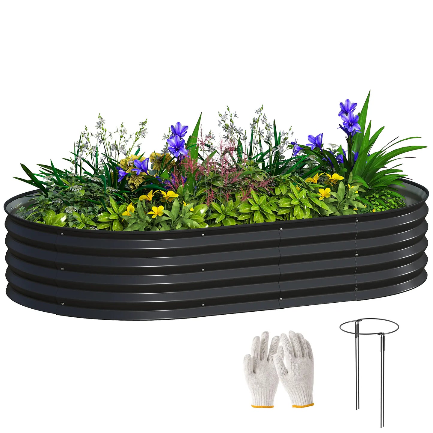 5' x 3' x 1' Large Outdoor Planter Box, Galvanized Raised Garden Bed, Black Galvanized Planter Boxes at Gallery Canada