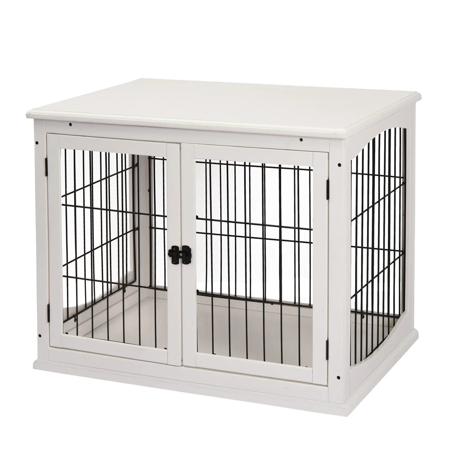 26" Wooden Dog Cage, Double Door, Modern Design, White Houses, Kennels & Pens at Gallery Canada