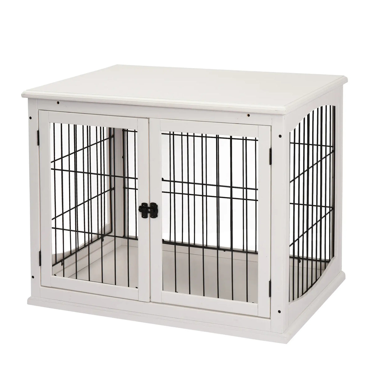 26" Wooden Dog Cage, Double Door, Modern Design, White Houses, Kennels & Pens at Gallery Canada