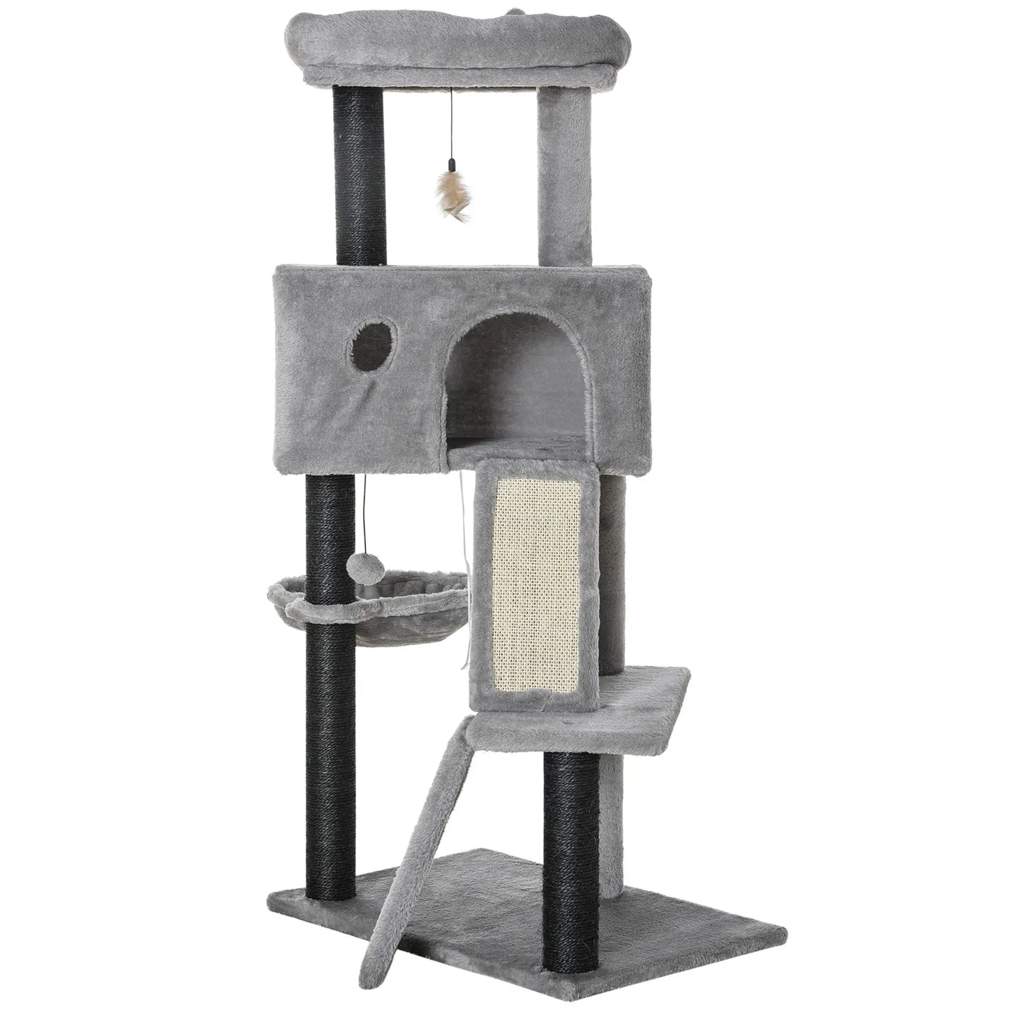 47" Cat Tree, Kitty Activity Center with Scratching Post, Light Grey Cat Towers at Gallery Canada